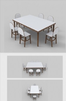 家具广告餐桌桌子模型