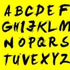 分形艺术书法字母abc