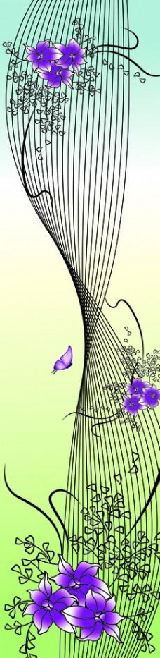 线条紫花