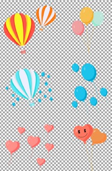 彩绘手绘可爱彩色气球热气球
