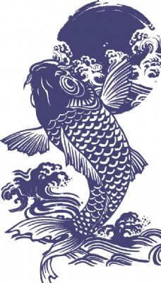 中国风设计传统鲤鱼图案