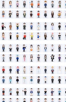 人物插图100个卡通人物图标插画形象