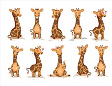 宠物狗长颈鹿动物园卡通动物表情包1