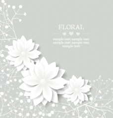 白色花白色立体花朵背景