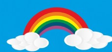 天空云和彩虹矢量素材