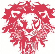 淘宝海报狮子动物图案剪影混合图标UI标