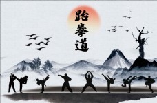 名片跆拳道文化艺术展板