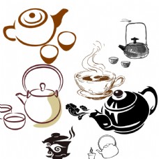中国风设计茶壶茶杯