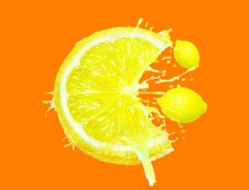 创意水果创意柠檬水果切片素材