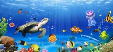 海景海底世界乐园海洋海报背景素材