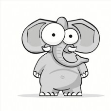 大象搞笑搞怪动物卡通大眼睛1C