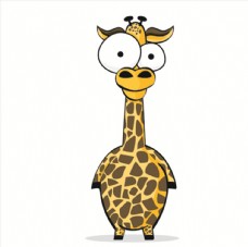 淘宝海报长颈鹿搞笑搞怪动物卡通大眼睛