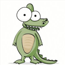 鳄鱼搞笑搞怪动物卡通大眼睛