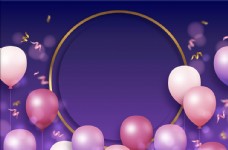 矢量背景素材紫色气球背景矢量素材