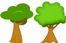 绿色卡通矢量树木