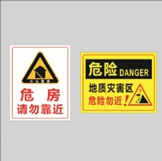 logo危房警示牌地质灾害警示牌