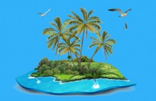 秀丽大自然风景椰子岛