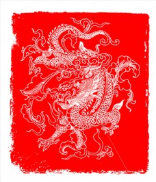 中国风设计素描白描中国龙神兽腾图吉祥物