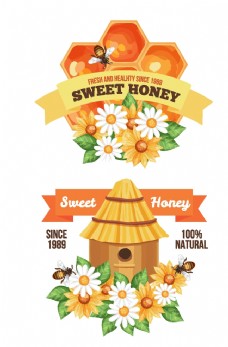 手绘蜜蜂蜂蜜