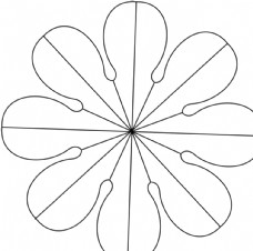 八瓣花线条图片