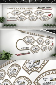 中国风设计中国风医院发展历程文化墙