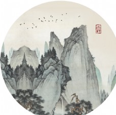 水晶画中国山水装饰画