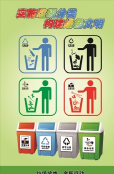 创卫展板垃圾分类海报