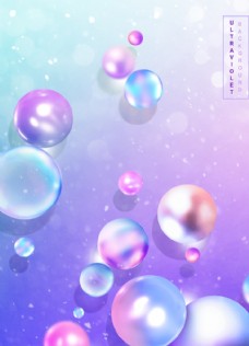 浮球炫彩粉色气泡背景
