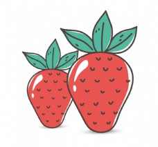 水果口味手绘草莓