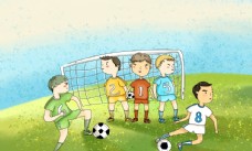 足球运动漫画海报
