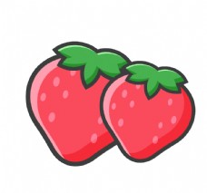 水果口味手绘草莓