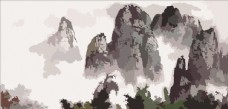 水墨中国风山峰