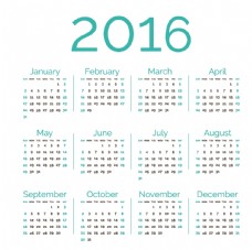 
                    2016年绿色日历图片
