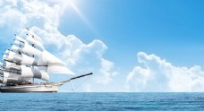 天空海洋帆船