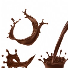 咖啡矢量手绘巧克力液体