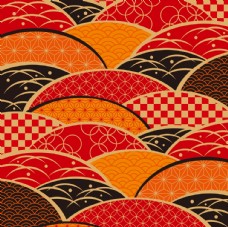 日式波纹波浪墙画海报背景素材