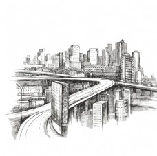 设计素材城市线条草稿设计背景素材