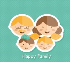 幸福家庭贴纸风格
