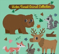 
                    冬季森林动物图片
