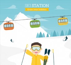 度假滑雪男子图片
