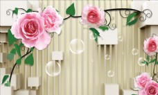 
                    玫瑰 花藤 3D背景墙图片
