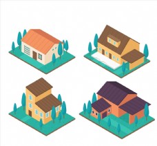 
                    立体草坪上的住宅图片
