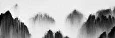 云水中国式泼墨山水云雾缭绕风景画图片