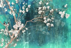花饰花鸟树木涂鸦抽象装饰画图片