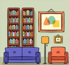 
                    彩绘书房客厅图片
