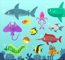 
                    海洋动物矢量图片
