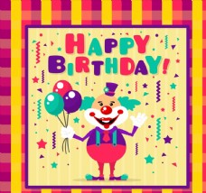 
                    小丑彩色生日贺卡图片
