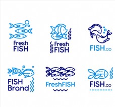 
                    蓝色鱼标志矢量图片
