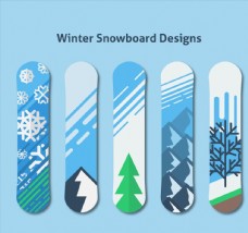 雪山冬季图案单板滑雪板图片