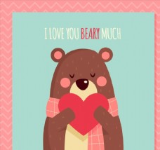 
                    怀抱爱心的熊卡片图片
